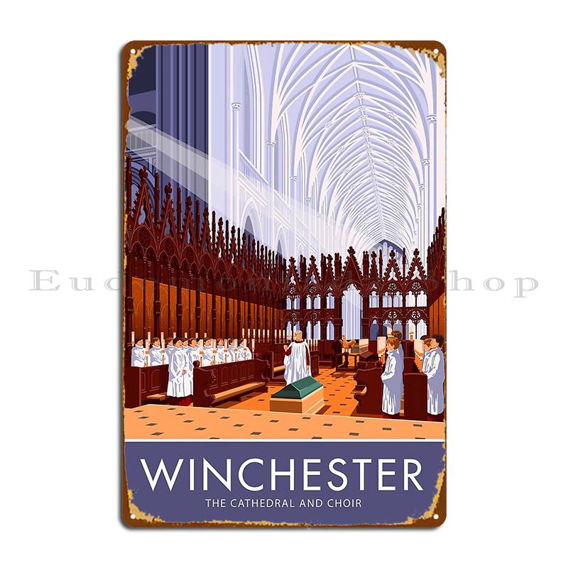Home Cinema Wall Design - Winchester Cathedral And Choir Metal Sign