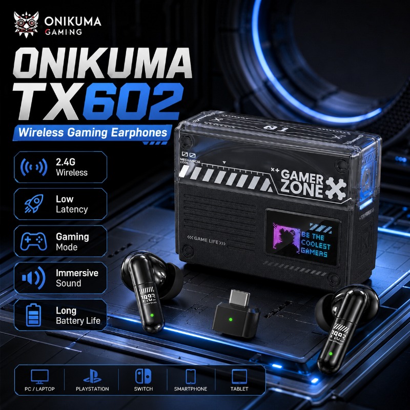 Home Cinema Headphones - ONIKUMA TX602 Bluetooth Gaming Earbuds 2.4G