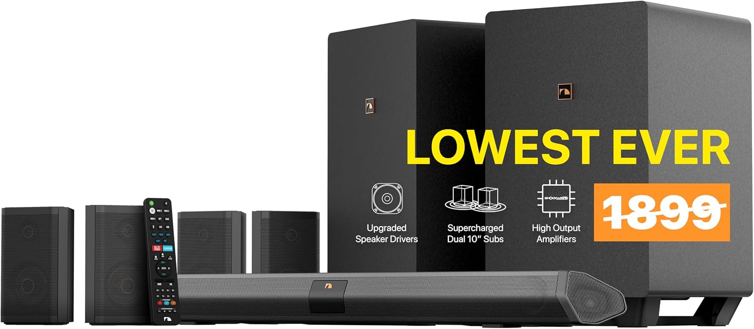 Home Cinema Dolby Atmos - Shockwafe 9.2.4 Dolby Atmos/DTSX Surround Soundbar