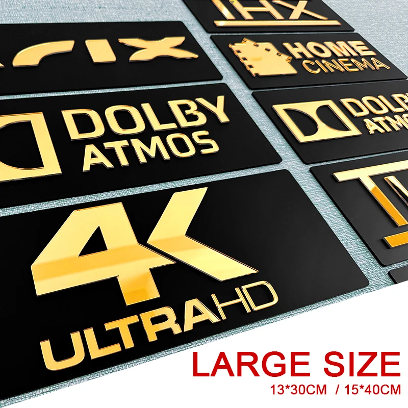 Home Cinema Dts X - HOME CINEMA Home Theatre Signs Gold