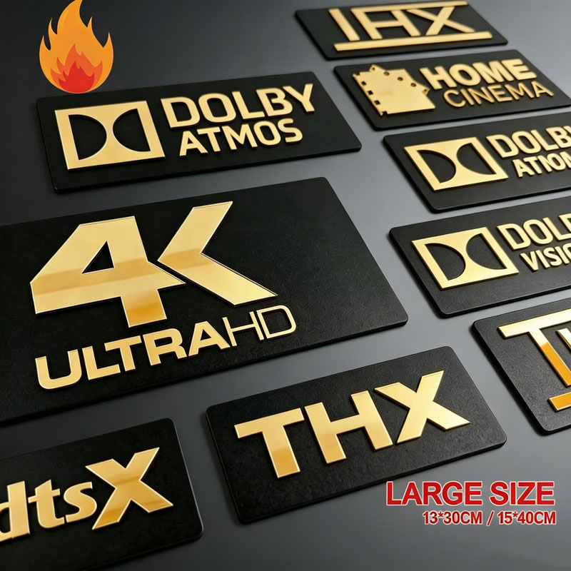 Home Cinema Dts X - Gold Mirror 3D Home Cinema Signs
