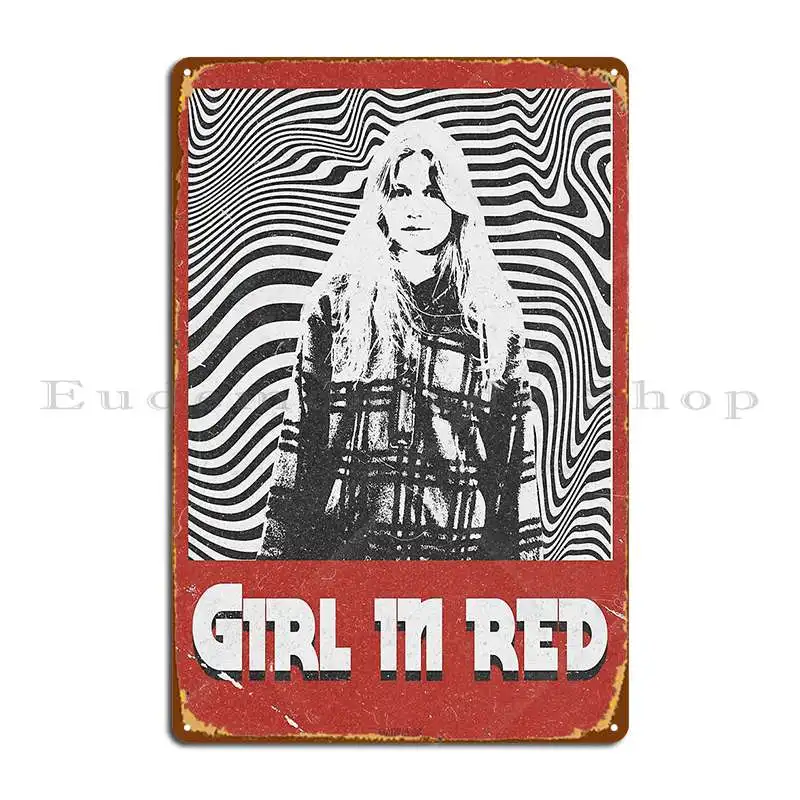 Girl In Red Retro Metal Plaque - Home Cinema Wall Design ulasan dan harga