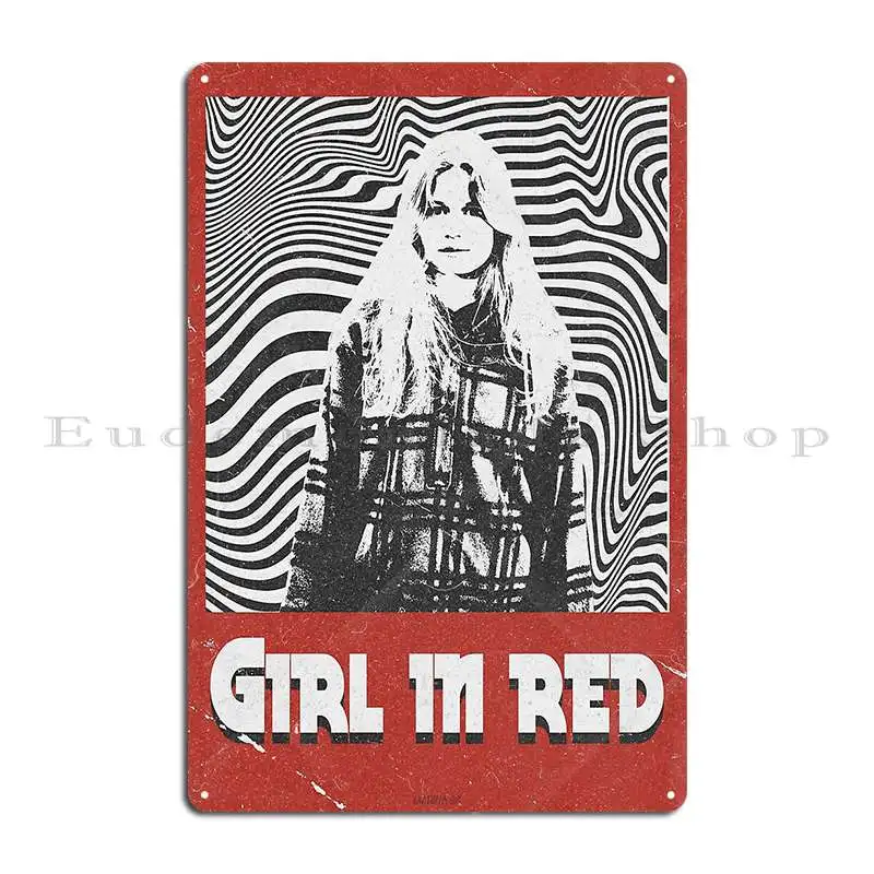 Girl In Red Retro Metal Plaque - Home Cinema Wall Design ulasan dan harga