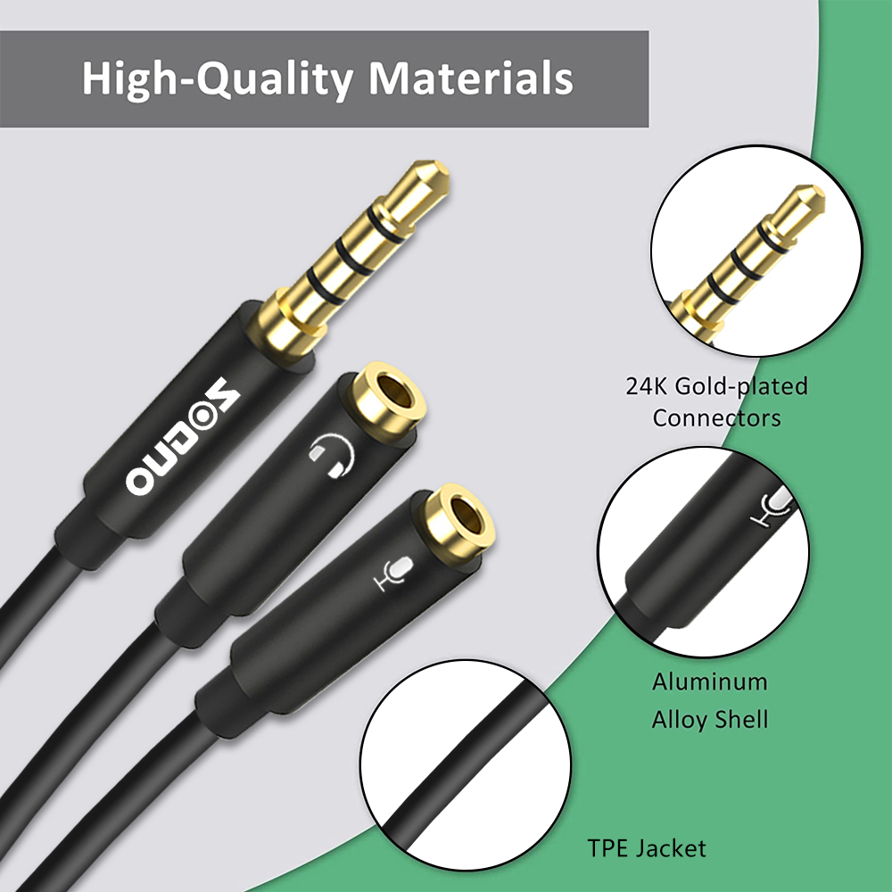 ZOGUO Audio Splitter TRRS Head - Home Cinema Headphones ulasan dan harga