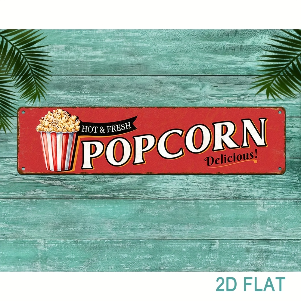 Vintage Aluminum Popcorn Sign  - Home Cinema Wall Design ulasan dan harga