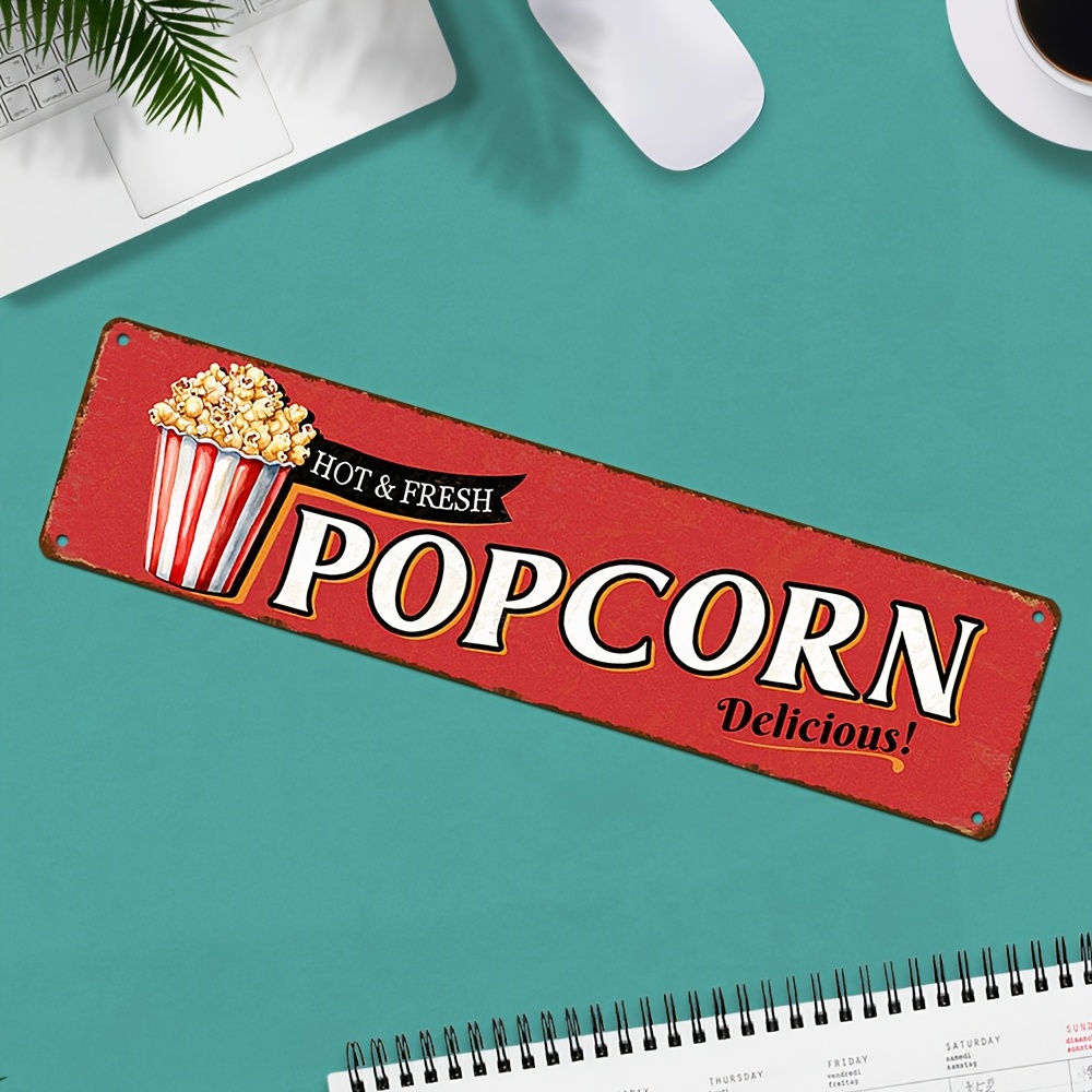 Vintage Aluminum Popcorn Sign  - Home Cinema Wall Design ulasan dan harga