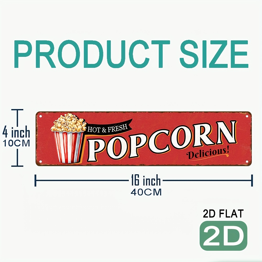 Vintage Aluminum Popcorn Sign  - Home Cinema Wall Design ulasan dan harga