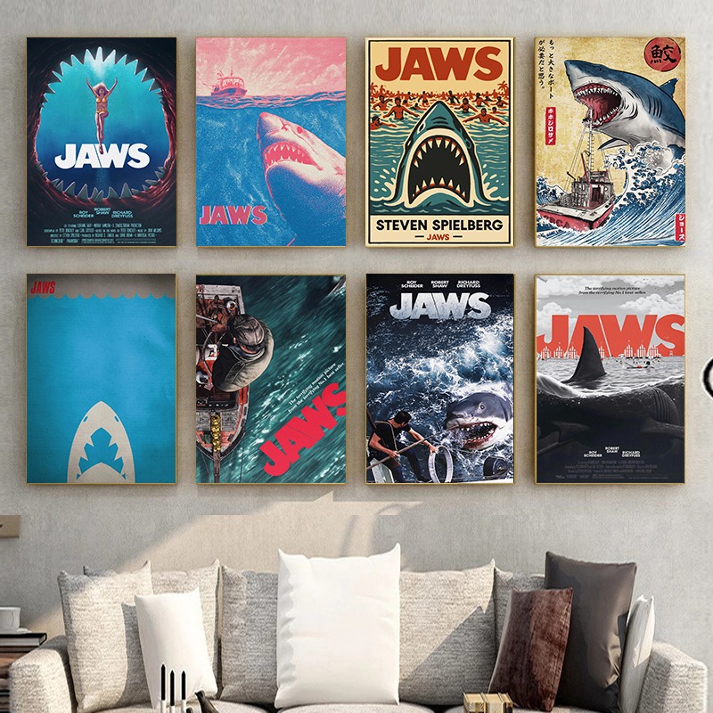 Jaws Movie Poster Vintage Colo - Home Cinema Ultimea ulasan dan harga