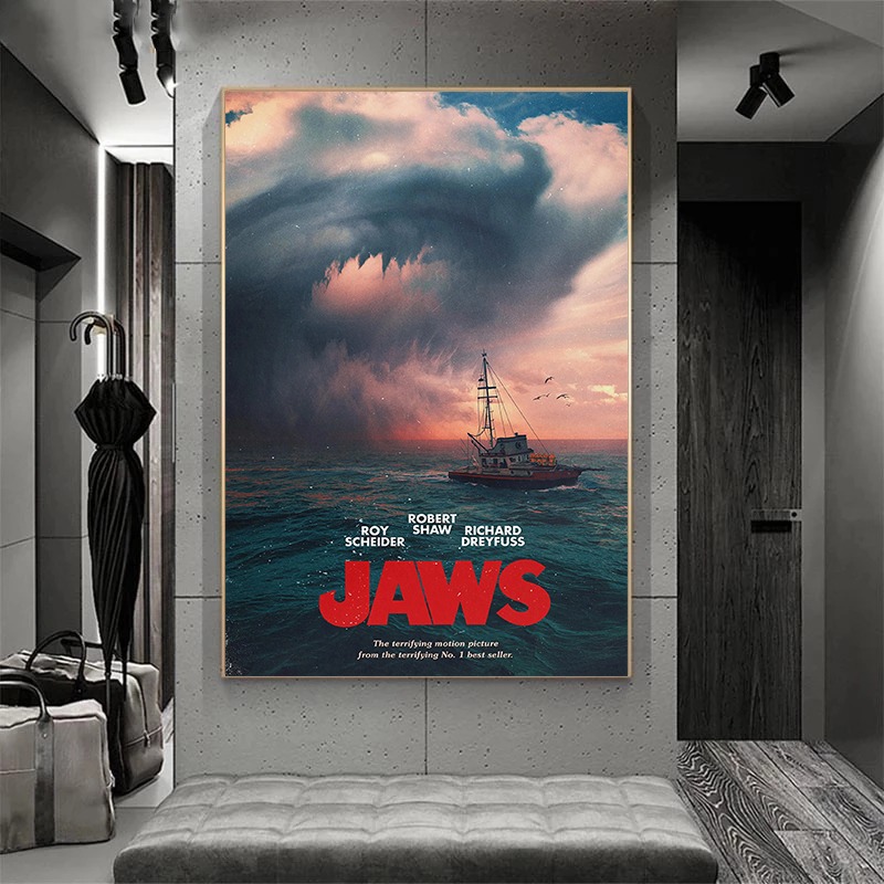 Jaws Movie Poster Vintage Colo - Home Cinema Ultimea ulasan dan harga