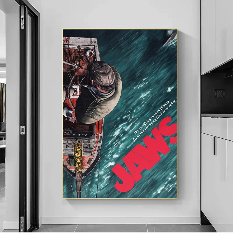 Jaws Movie Poster Vintage Colo - Home Cinema Ultimea ulasan dan harga