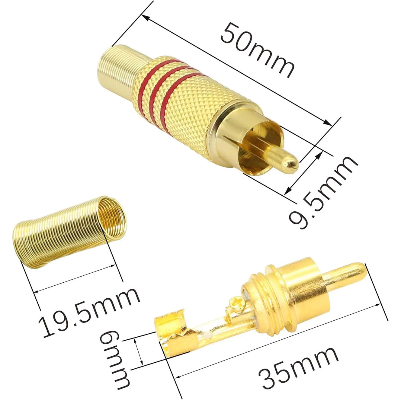 4PCS RCA Plug Gold Plated Sold - Home Cinema Equipment ulasan dan harga
