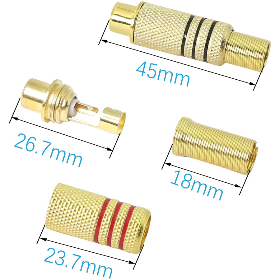 4PCS RCA Plug Gold Plated Sold - Home Cinema Equipment ulasan dan harga